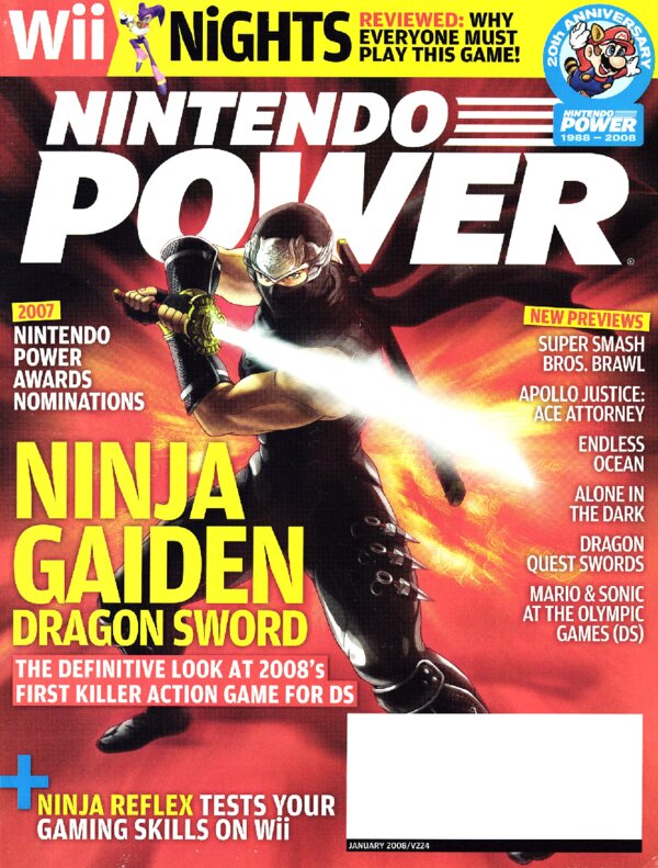 Nintendo Power Issue 224 (January 2008) cover